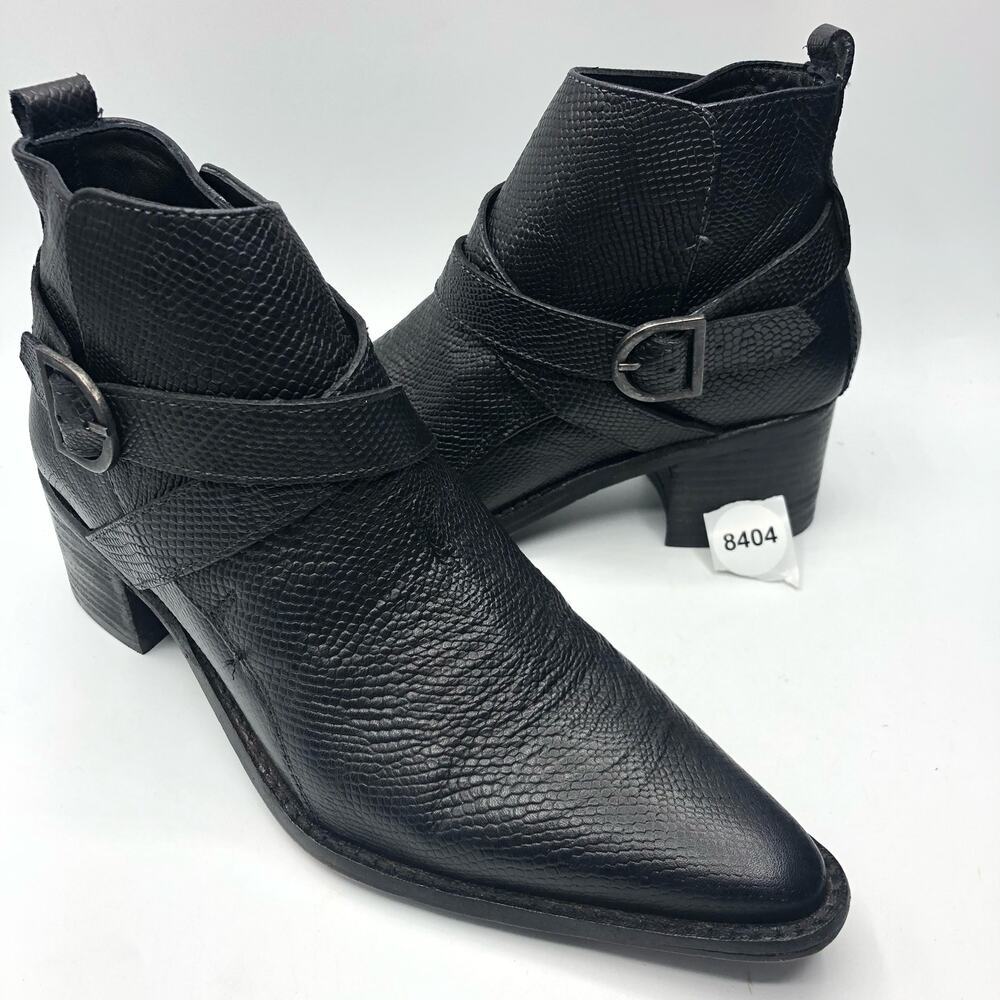 Free People Women's Back Loop Ankle Leather Booties Black EU 38 / US 8 - Picture 8 of 8